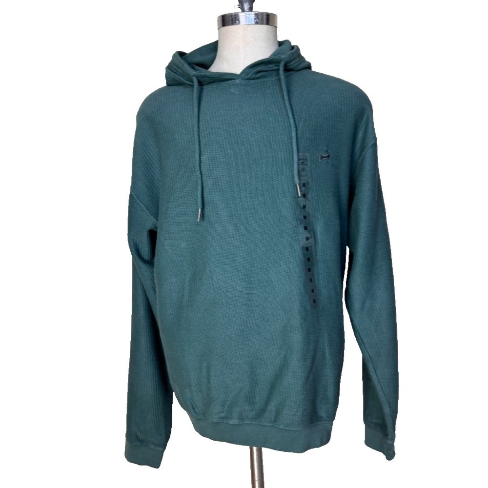 NWT Cuffys‎ of Cape Cod Sz M Ocean Wash Long Sleeve Corded Green Hoodie Pullover